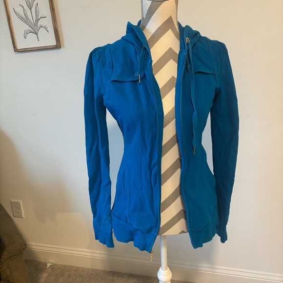 Womens Juicy Couture Blue Zip-Up Hoodie Jacket – Size Small - Picture 3 of 9